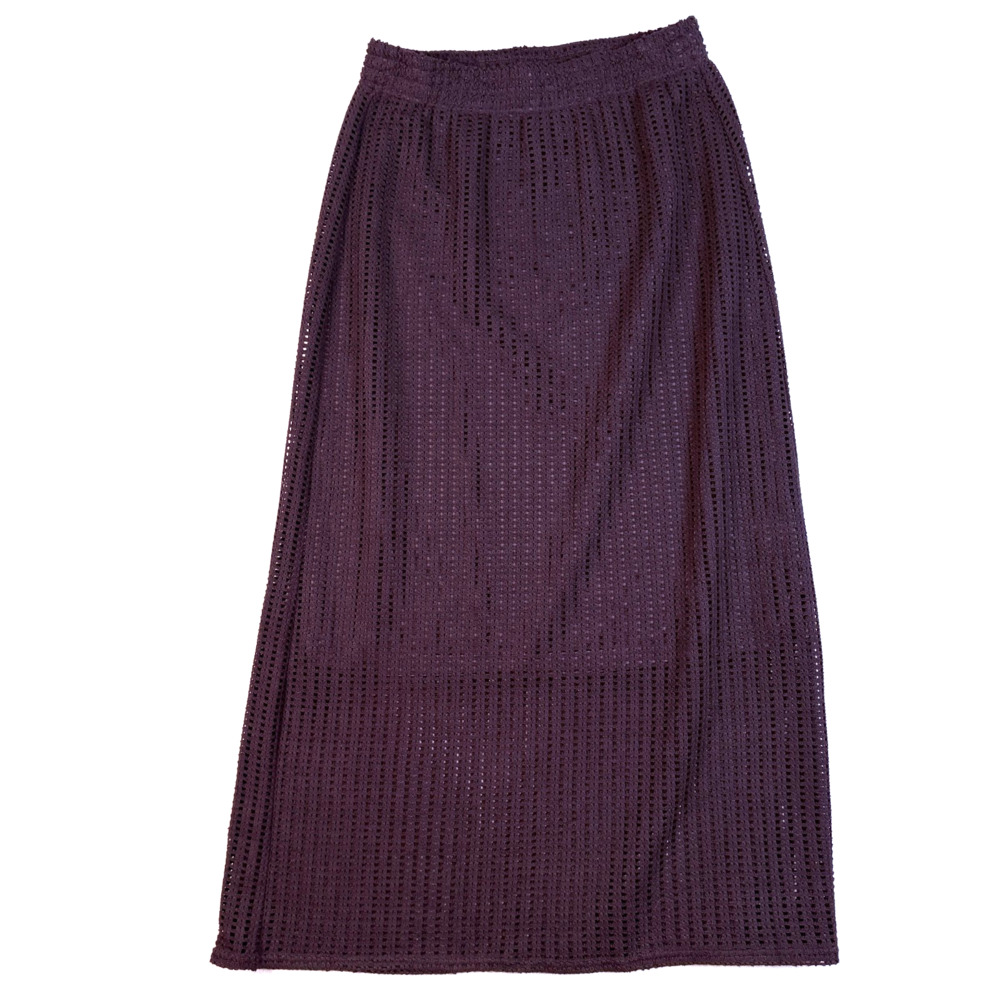 SSYS The Label Open Knit Crochet Maxi Skirt Womens S Black Espresso Mesh Column